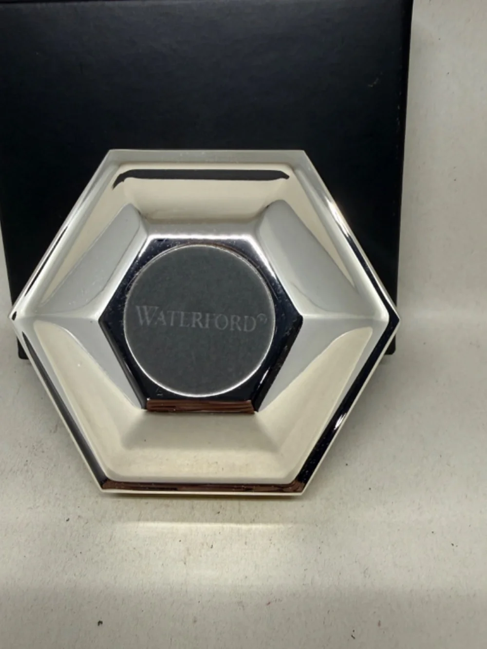 NIB Waterford Lismore Diamond Silver Ring Holder